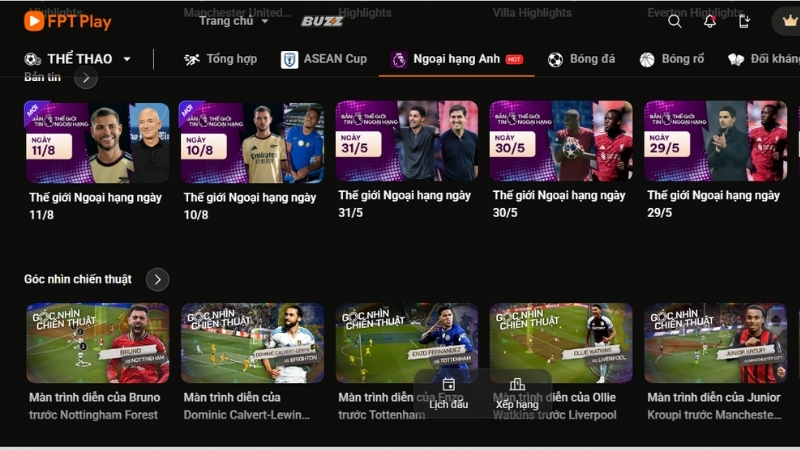 FPT Play phát sóng Ngoại Hạng Anh trọn vẹn 380 trận đấu