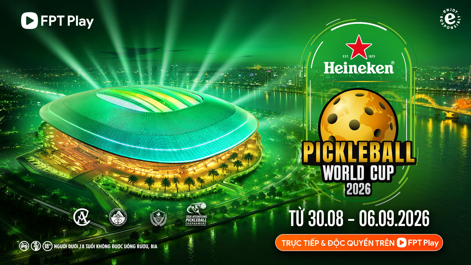 FPT Play độc quyền phát sóng giải Heineken Pickleball World Cup 2026 tại Đà Nẵng