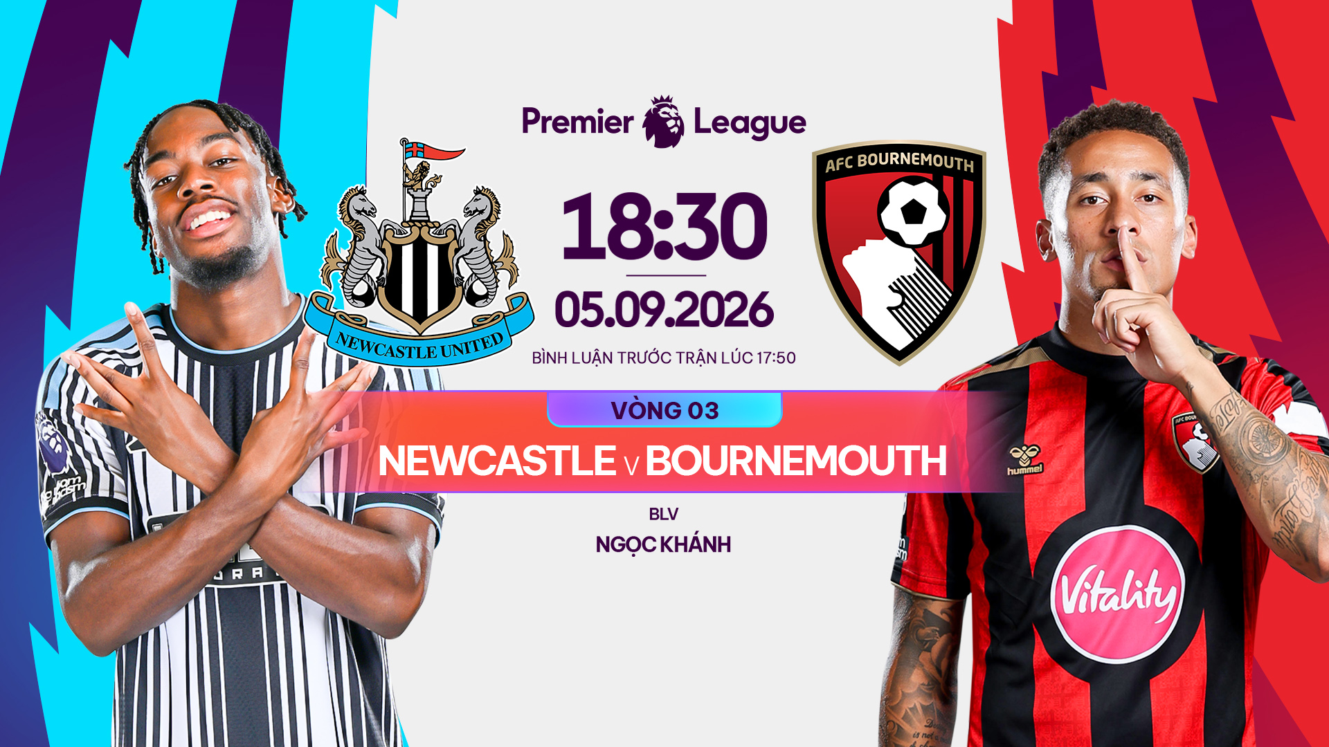 Link xem trực tiếp Newcastle vs Bournemouth (18h30, ng&agrave;y 5/9)