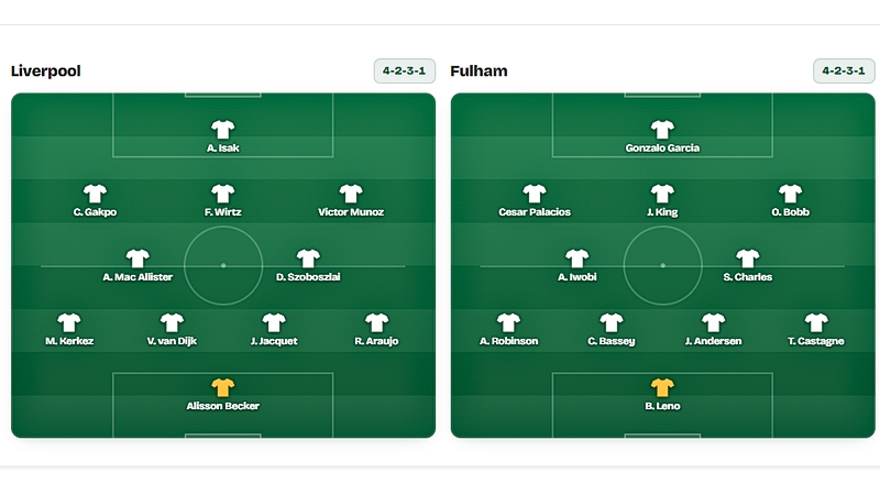 Link xem Liverpool vs Fulham trực tiếp 21h 12/09/2026
