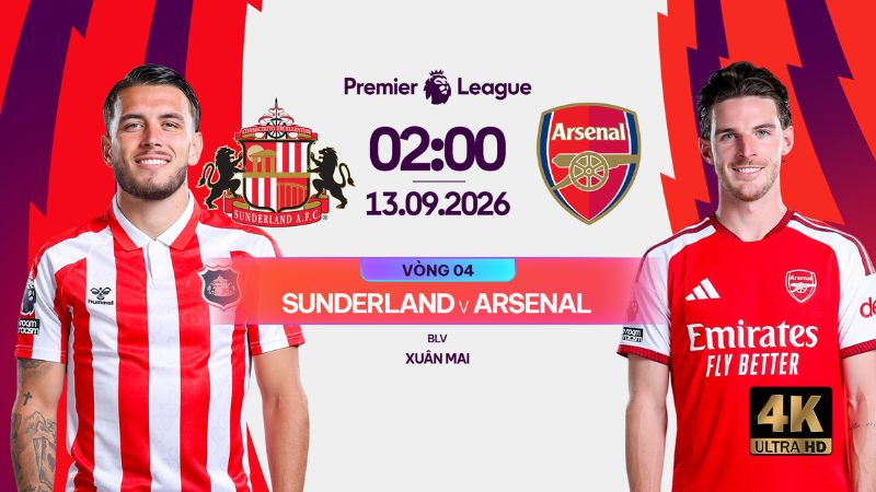 Link xem Sunderland vs Arsenal trực tiếp 02h00 ng&agrave;y 13/09 tr&ecirc;n FPT Play