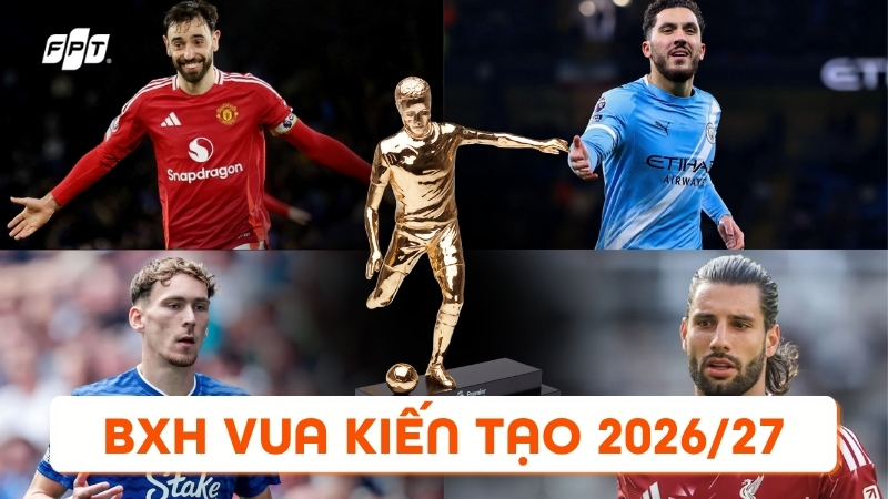 Vua kiến tạo Ngoại hạng Anh 2026/27: Bảng xếp hạng mới nhất v&ograve;ng 4