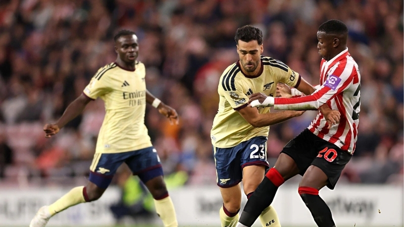 Sunderland trong trận đấu với Arsenal tại vòng 4 Ngoại hạng Anh
