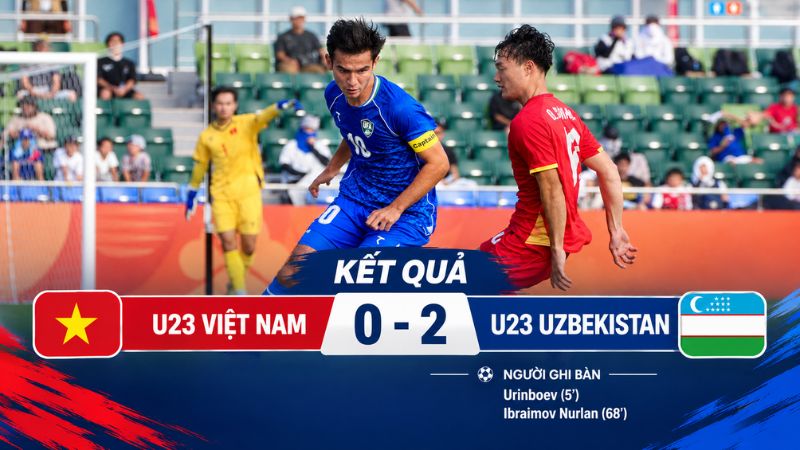 Kết quả U23 Việt Nam 0-2 U23 Uzbekistan: Việt Nam vẫn v&agrave;o tứ kết ASIAD 2026