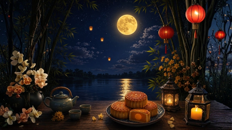Không gian Trung thu lung linh dưới ánh trăng
