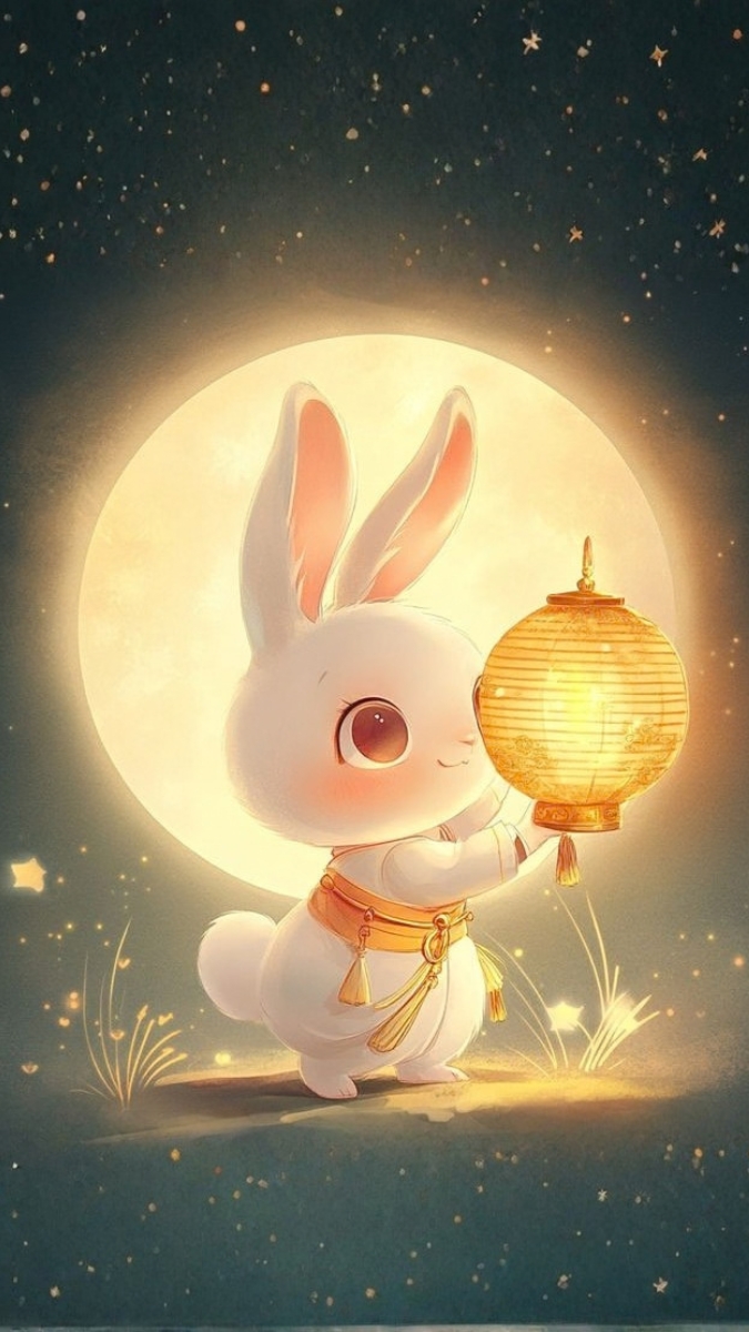 Thỏ ngọc cute dành cho màn hình điện thoại