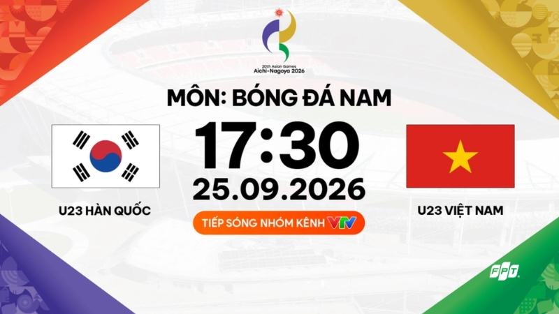 Link xem trực tiếp U23 Việt Nam vs U23 H&agrave;n Quốc 17h30, 25/9 | ASIAD 2026