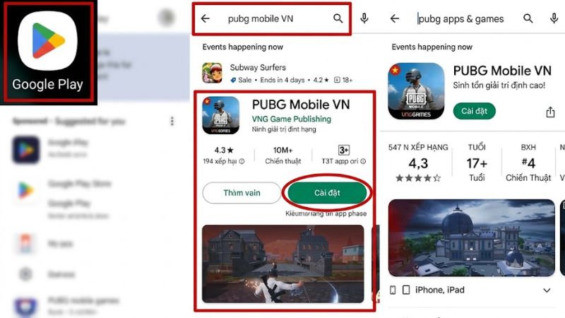 Cách tải PUBG Mobile VN trên điện thoại Android