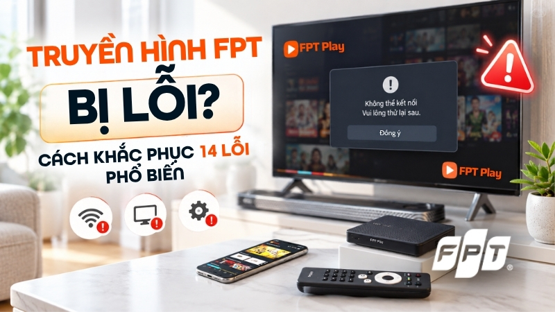 Truyền h&igrave;nh FPT bị lỗi sửa như thế n&agrave;o? Khắc phục 14 lỗi phổ biến