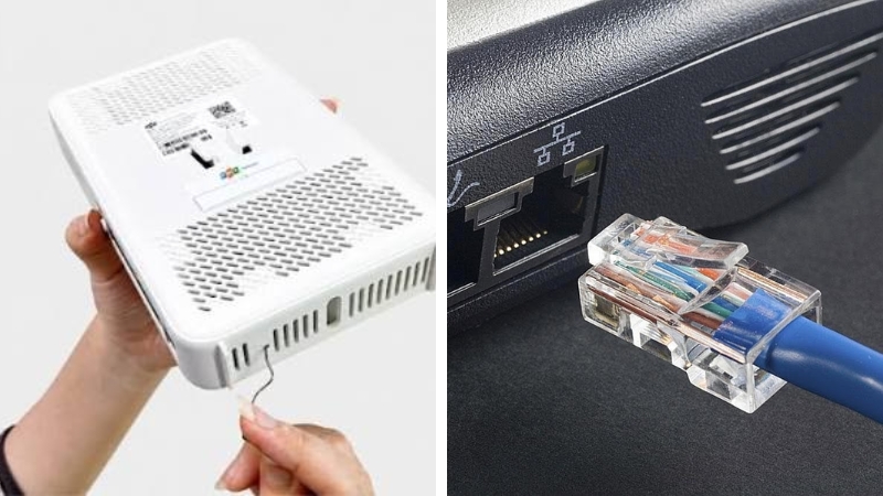 Khởi động lại modem hoặc kiểm tra dây cáp mạng để giải quyết các lỗi tạm thời