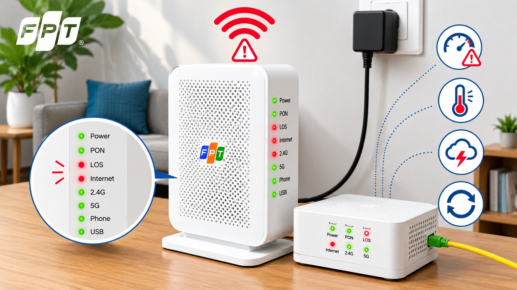 Cục WiFi nh&aacute;y đỏ: Nguy&ecirc;n nh&acirc;n v&agrave; c&aacute;ch khắc phục nhanh