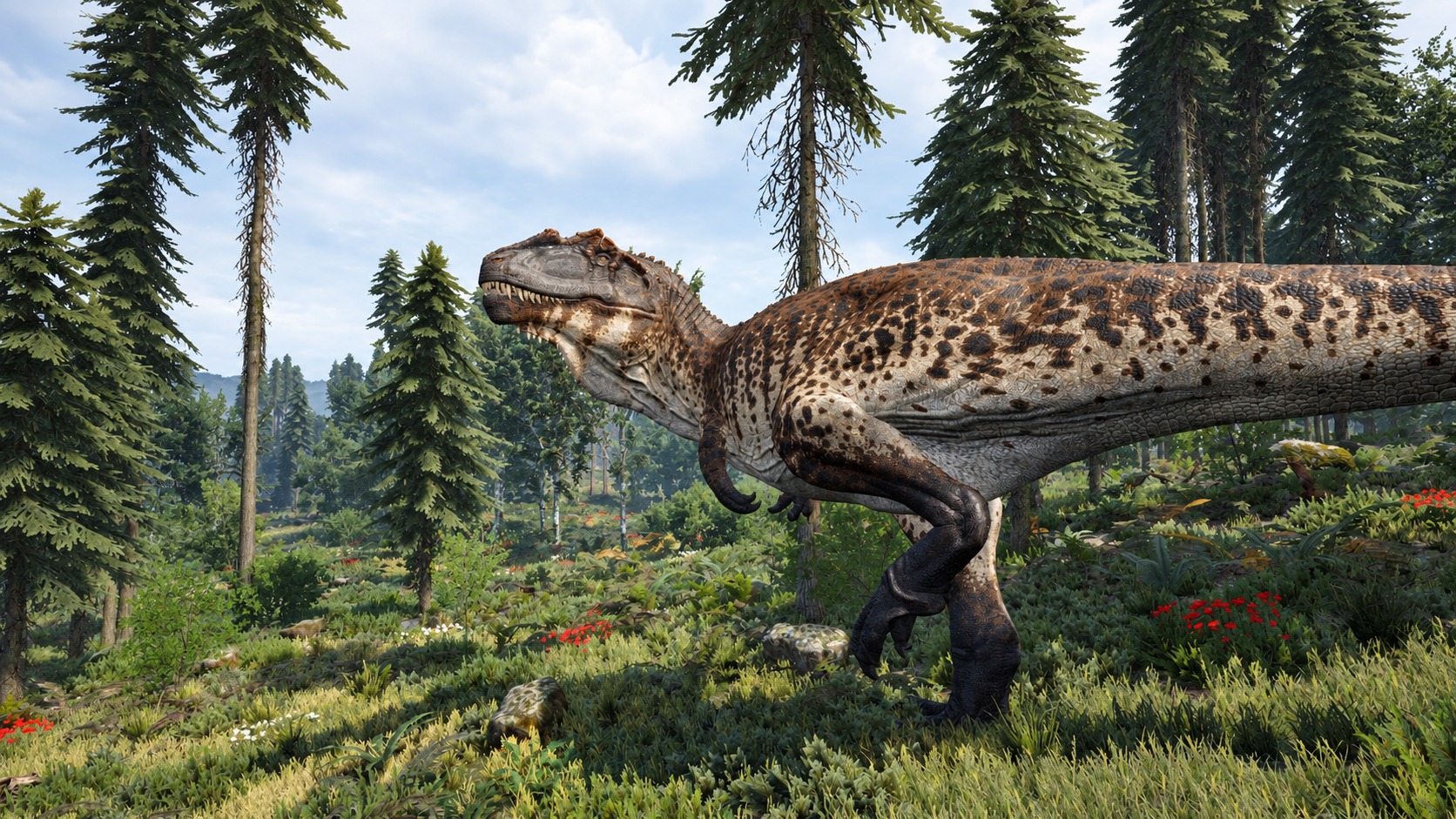 Carnotaurus nổi bật với tốc độ, thường xuất hiện trong các pha rượt đuổi nhanh