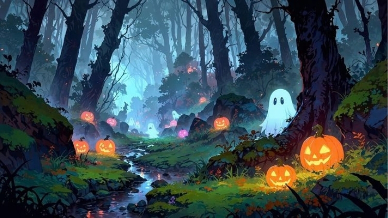 hinh-nen-ma-bi-an-trong-khu-rung-halloween