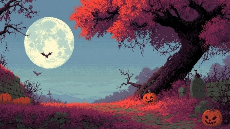 hinh-nen-khu-rung-mau-xanh-do-halloween