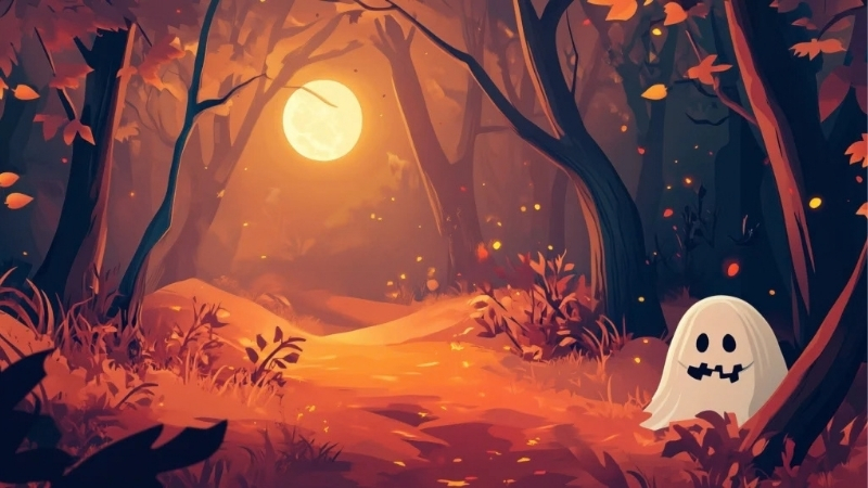 hinh-nen-khu-rung-mua-thu-halloween