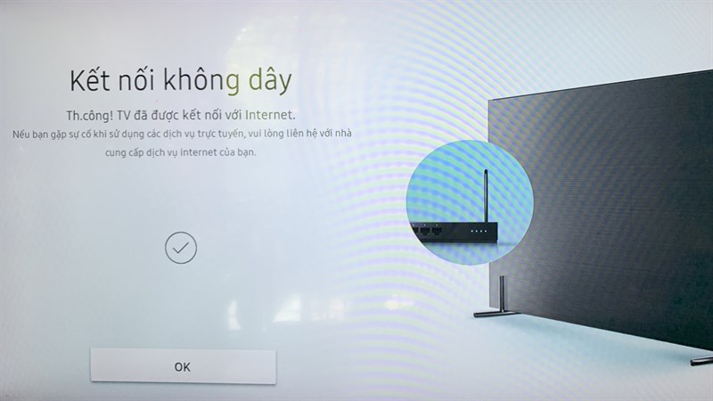 Chọn Kết nối/OK để tivi kết nối với mạng WiFi