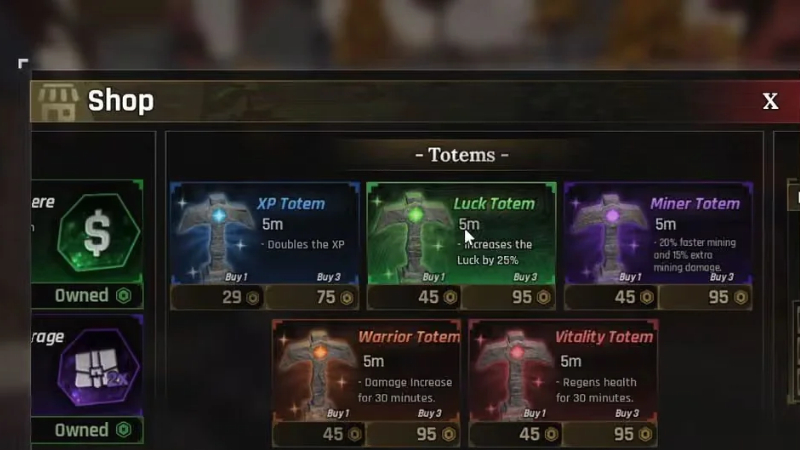 Luck Totem giúp tăng may mắn khi quay thưởng trong The Forge