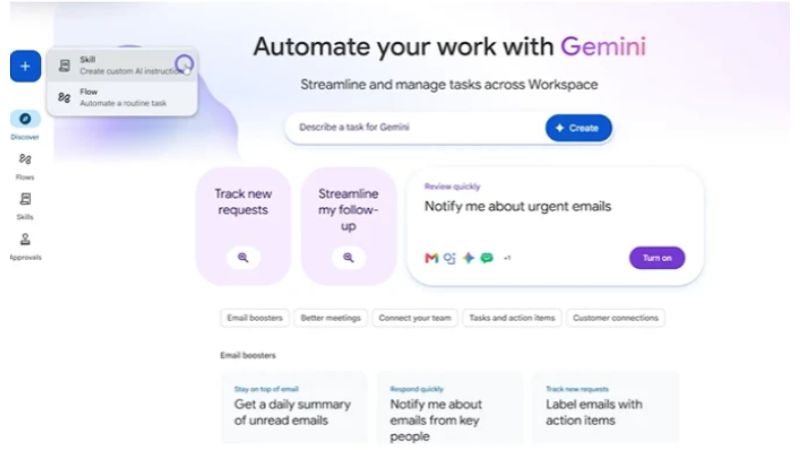 Người dùng có thể nhờ Gemini tạo Skill trực tiếp trong cuộc trò chuyện