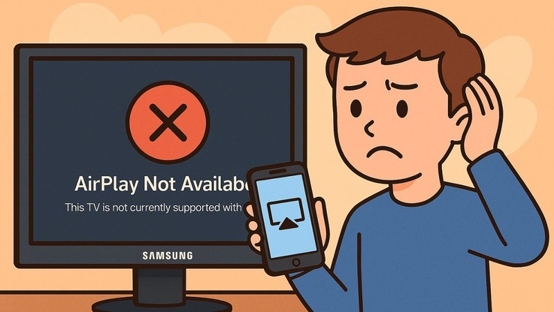 Lỗi kết nối do tivi đời cũ không hỗ trợ AirPlay