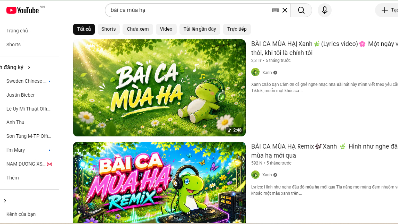 Mở Youtube bằng máy tính sau đó truy cập video muốn tải xuống