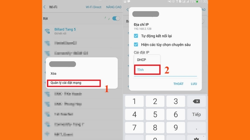Chuyển mục Cài đặt IP thành Tĩnh để xem DNS