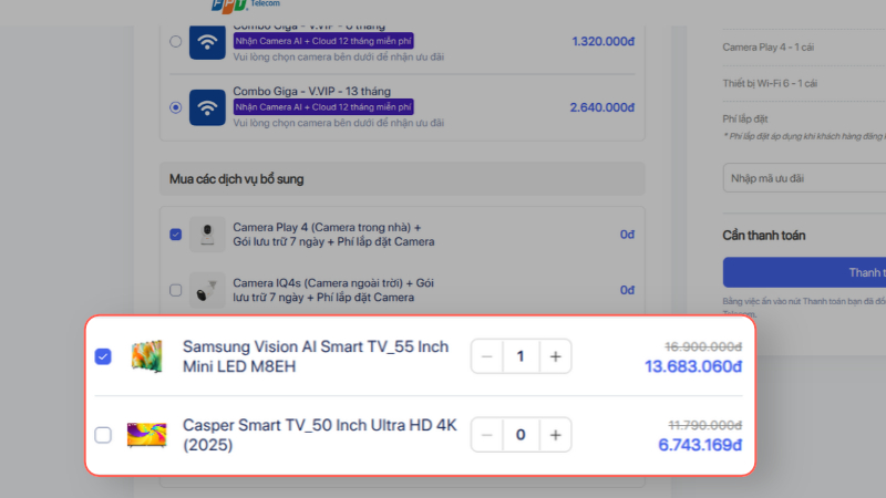 Ưu đãi mua TV khi đăng ký lắp mạng FPT, nâng tầm trải nghiệm xem thể thao, giải trí