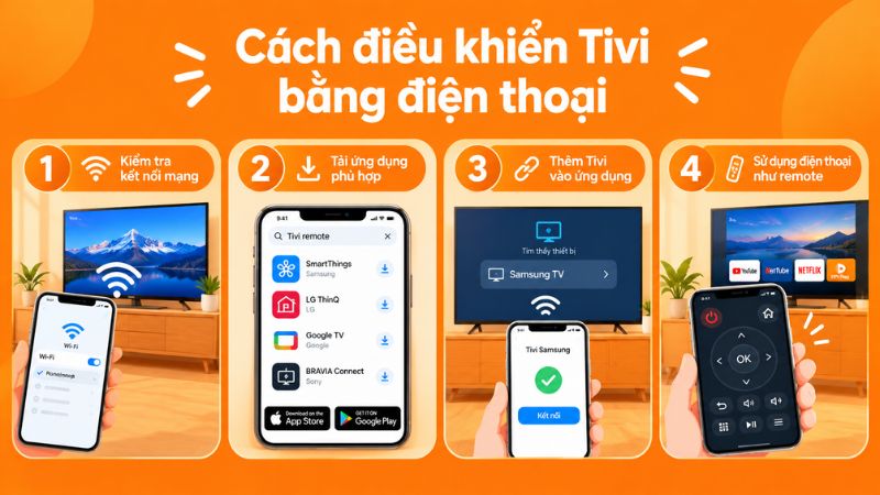 Cách điều khiển Tivi bằng điện thoại qua wifi