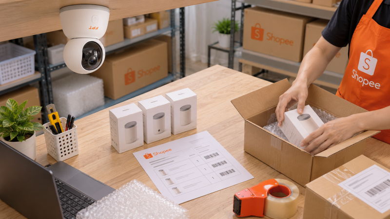 Khoanh vùng giám sát cố định cho camera giúp ghi hình sản phẩm, số lượng và quá trình đóng kiện