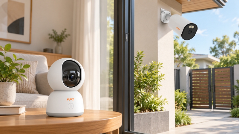 Camera FPT Play 4 và IQ4S đáp ứng hai nhóm vị trí giám sát trong nhà và ngoài trời