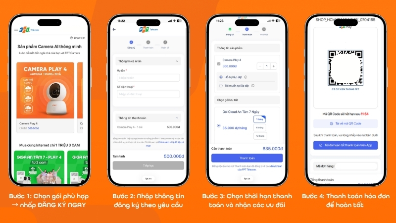 Đăng ký mua camera an ninh của FPT trên website fpt.vn nhanh chóng, tiện lợi