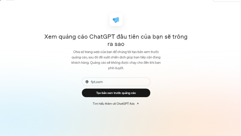 Nhập địa chỉ website của bạn sau khi hoàn tất bước đăng nhập