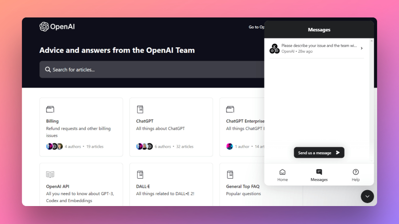 Bạn có thể liên hệ OpenAI Support khi gặp vấn đề trong lúc huỷ ChatGPT Plus