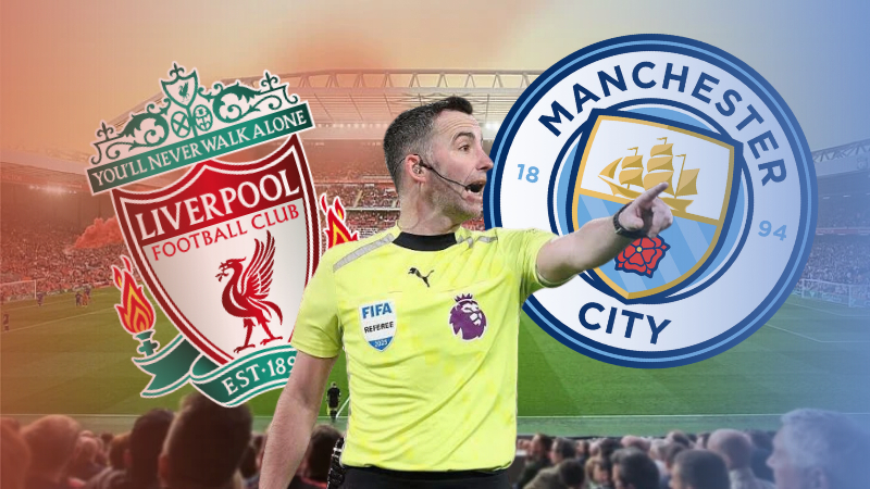 Trọng tài trận Liverpool vs Man City vòng 6 Ngoại hạng Anh