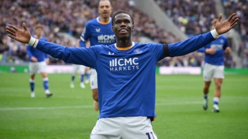 Thierno Barry ghi bàn giúp Everton nối dài mạch bất bại tại Ngoại hạng Anh