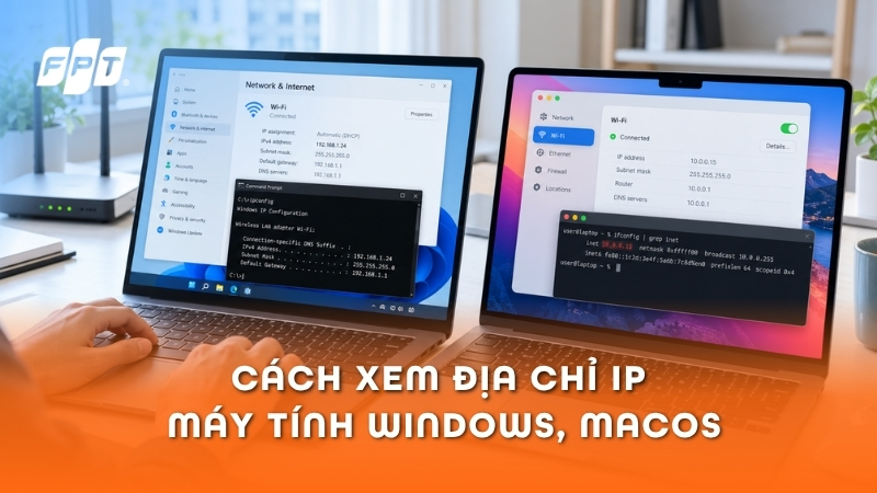 C&aacute;ch xem địa chỉ IP m&aacute;y t&iacute;nh Windows, MacBook nhanh, đơn giản