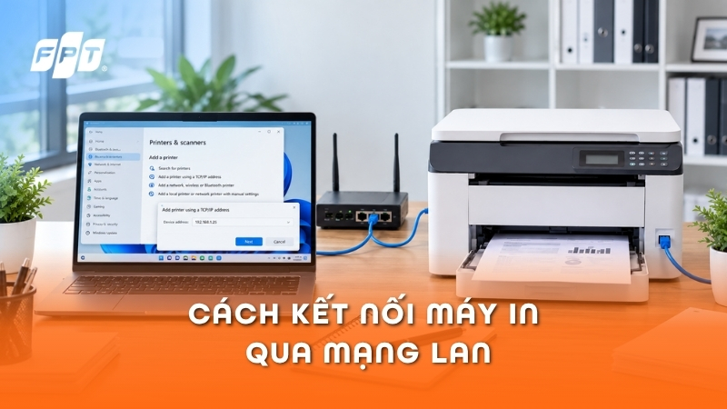 C&aacute;ch kết nối m&aacute;y in qua mạng LAN tr&ecirc;n Win 10, Win 11 dễ l&agrave;m
