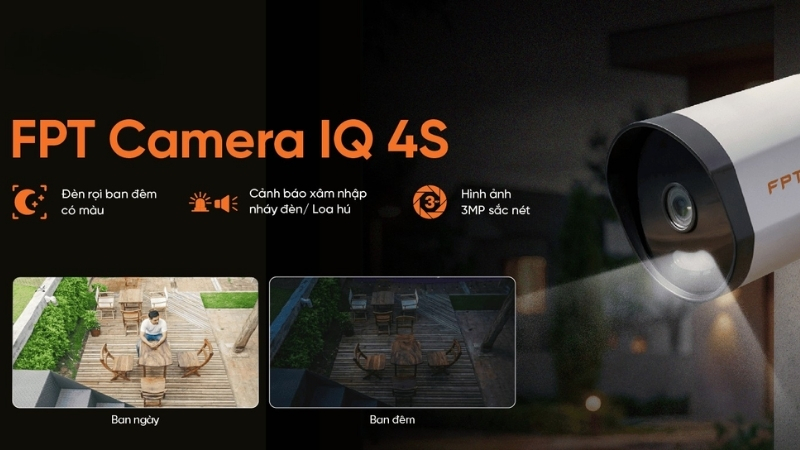 Camera FPT IQ4S có khả năng chống chịu thời tiết và hỗ trợ cảnh báo an ninh