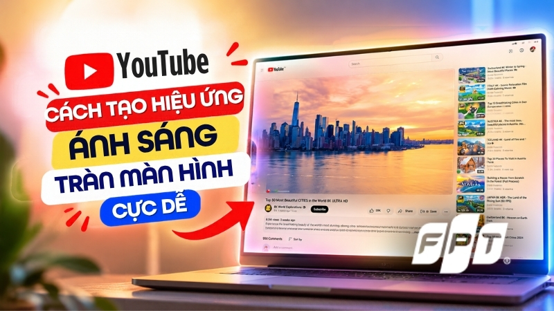 C&aacute;ch tạo hiệu ứng &aacute;nh s&aacute;ng tr&agrave;n m&agrave;n h&igrave;nh YouTube cực dễ