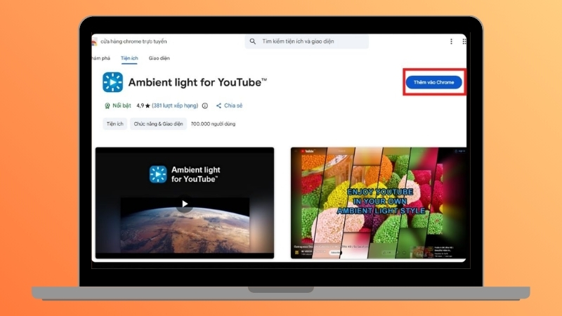 Thêm tiện ích Ambient Light for YouTube vào trình duyệt Chrome