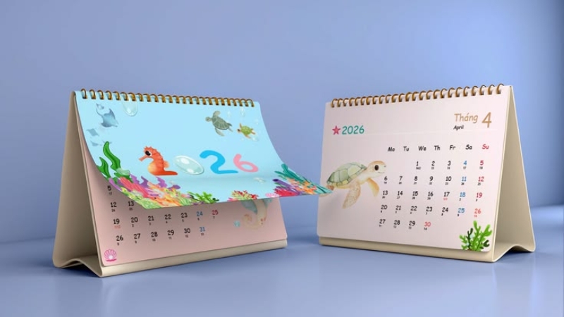 Bạn có thể tặng cô giáo một bản lịch để bàn dễ thương