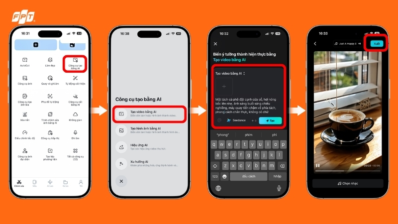 Các bước tạo video AI đơn giản trên CapCut bằng điện thoại