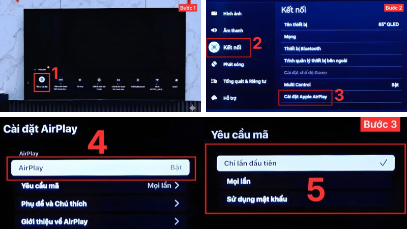Bật AirPlay trên tivi Samsung để kết nối và chiếu nội dung từ thiết bị Apple