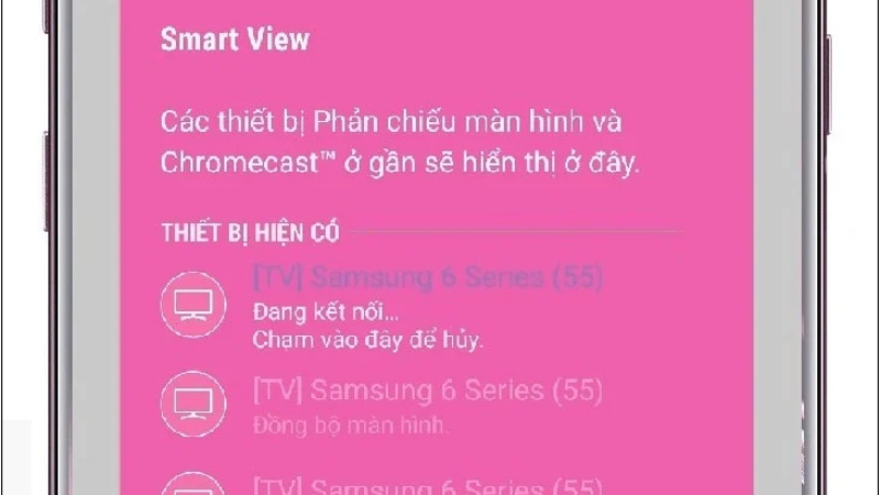 Chọn tên TV Samsung muốn kết nối