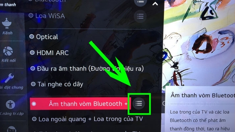 Chọn danh sách thiết bị tại biểu tượng 3 gạch trên màn hình