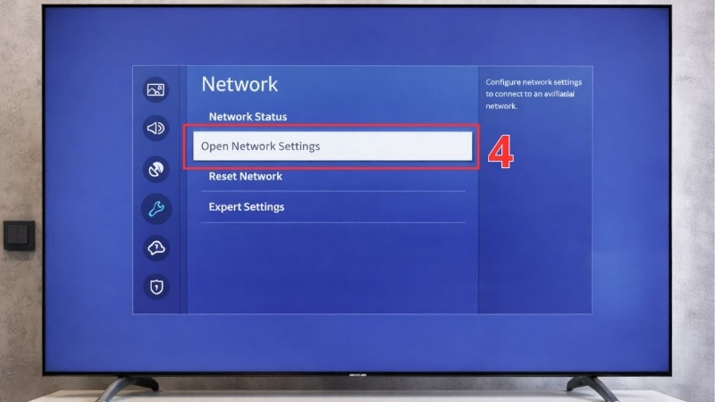Vào Open Network Settings