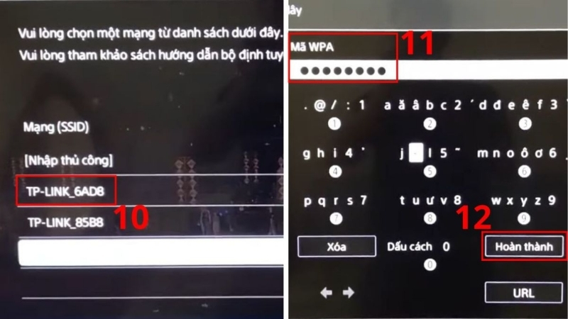 Chọn mạng và nhập mật khẩu để kết nối