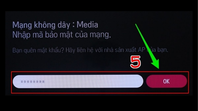 Nhập mật khẩu để sử dụng wifi