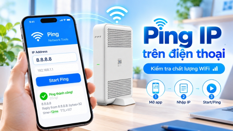 Các bước ping địa chỉ IP trên điện thoại