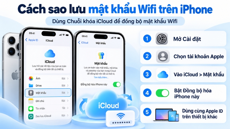 Các bước sao lưu mật khẩu Wifi trên điện thoại iPhone