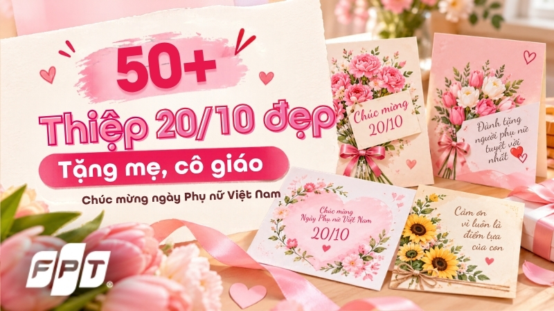 50+ Thiệp 20/10 đẹp tặng mẹ, c&ocirc; gi&aacute;o ch&uacute;c mừng ng&agrave;y Phụ nữ Việt Nam